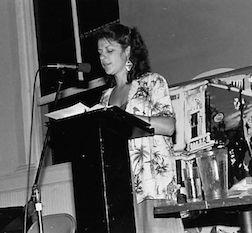 Janet Cannon Reading Her Poetry, Kerouac Conference, Naropa Assembly Hall, Boulder, Colorado, 1982