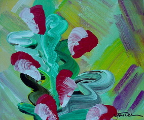 Floral 18 (acrylic on canvas, 10 x 8 in.)