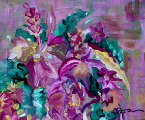 Floral 19 (acrylic on canvas, 10 x 8 in.)