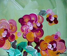 Floral 17 (acrylic on canvas, 10 x 8 in.)