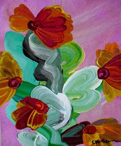 Floral 6 (acrylic on canvas, 8 x 10 in.)