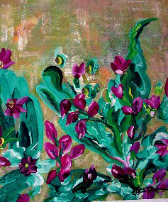 Floral 12 (acrylic on canvas, 8 x 10 in.)
