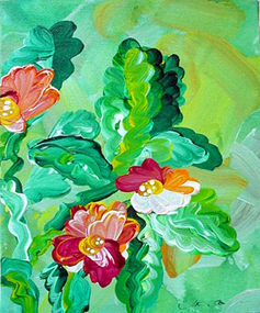 Floral 25 (acrylic on canvas, 8 x 10 in.)