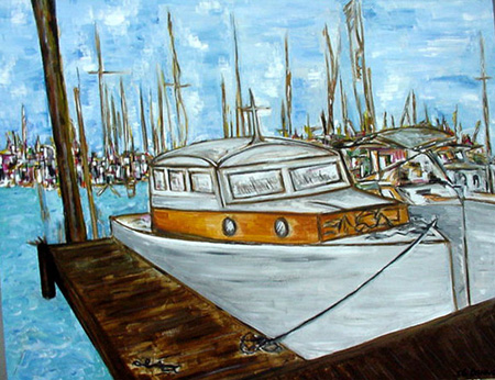 Boat (acrylic on canvas, 30 x 40 in.)