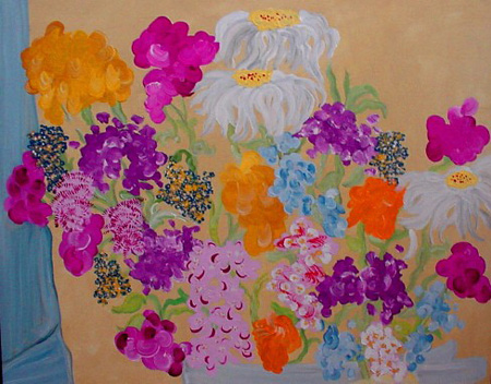 Bunch of Flowers (acrylic on canvas, 30 x 24 in.)