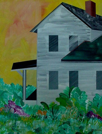 Farmhouse Eleven (acrylic on canvas, 30 x 24 in.)