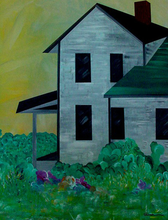 Farmhouse Thirteen (acrylic on canvas, 24 x 30 in.)