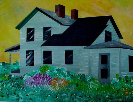 Farmhouse Fifteen (acrylic on canvas, 30 x 24 in.)