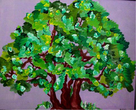 Gordo Tree (acrylic on canvas, 30 x 24 in.)